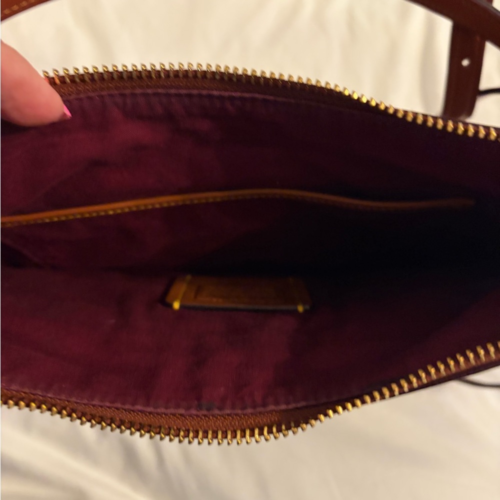 Coach Tan Signature Canvas crossbody with Brown Leather Trim - Picture 3 of 9